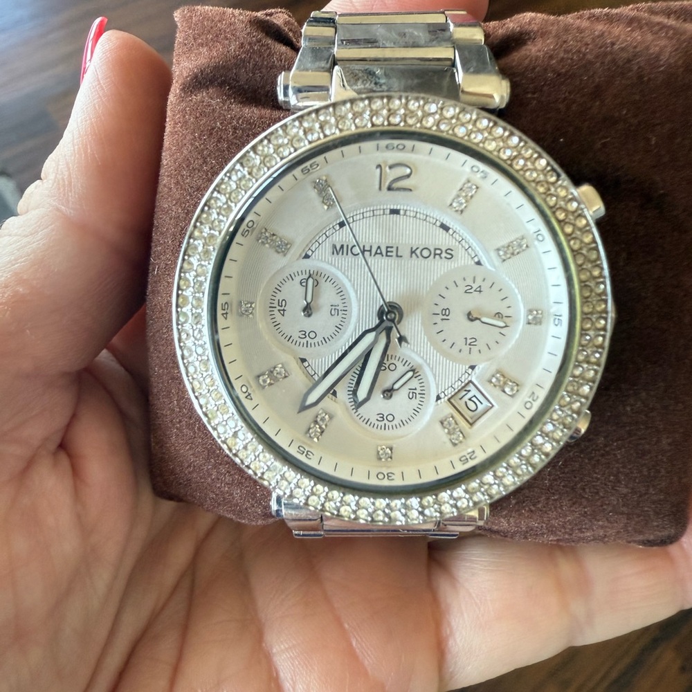 Michael Kors Silver and Crystal Women's Watch